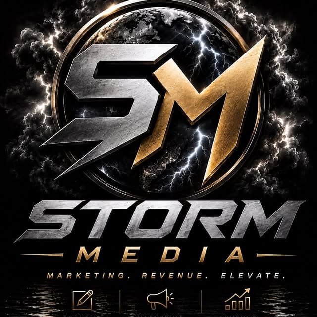 STORM MEDIA brand emblem — Marketing. Revenue. Elevate.
