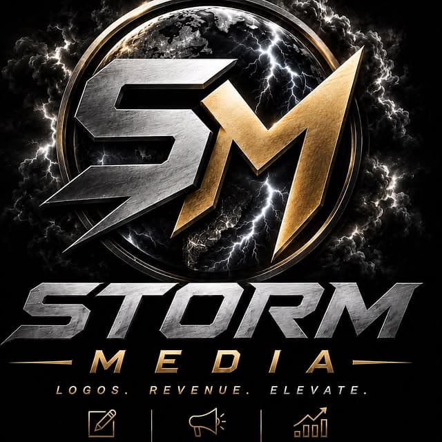 STORM MEDIA emblem — Logos. Revenue. Elevate.