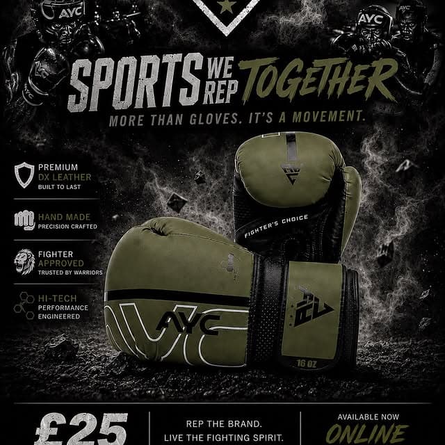 Advertising creative for a combat sports brand